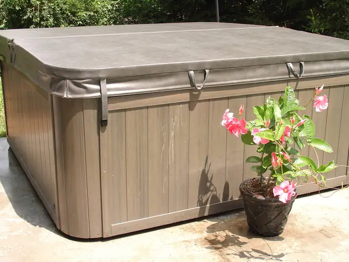 Spa cover on a hot tub