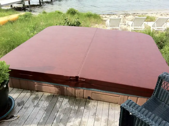 Spa cover on a hot tub