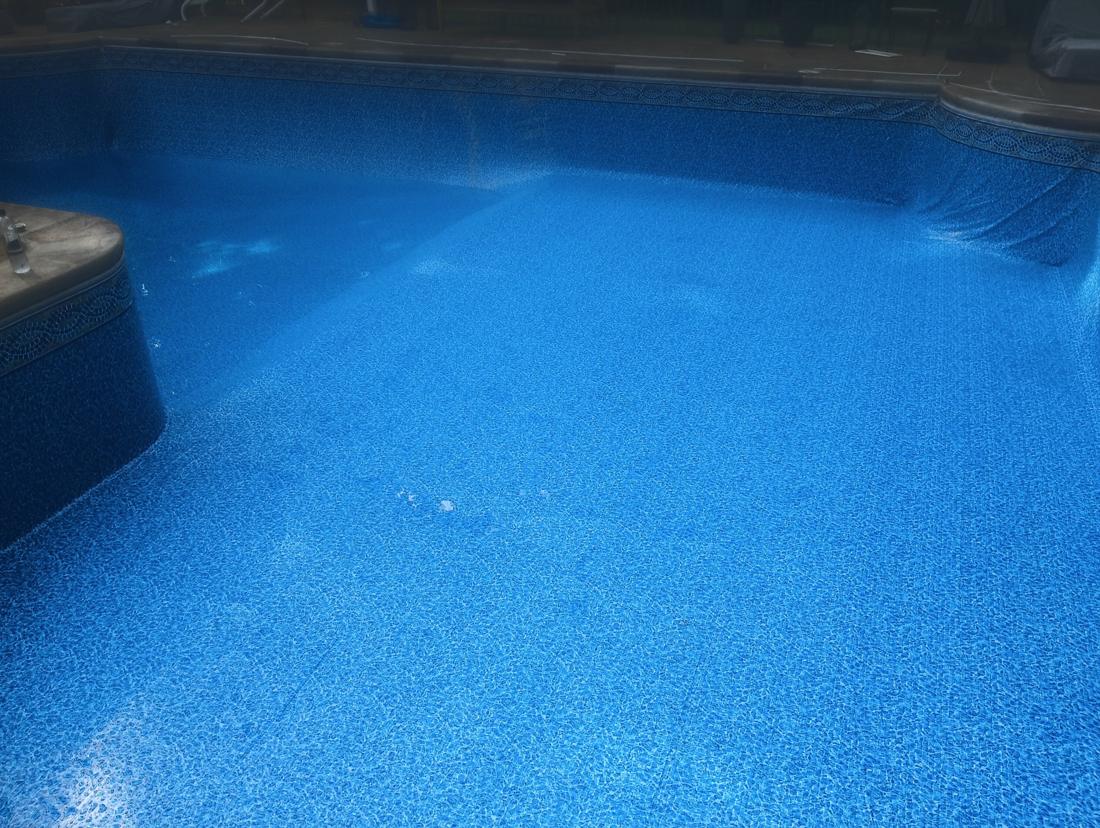 New liner filling, seen across the shallow end