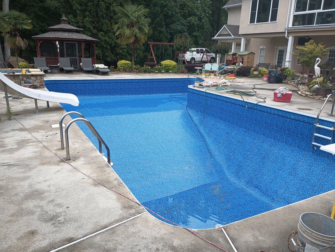 New liner set, seen toward the house