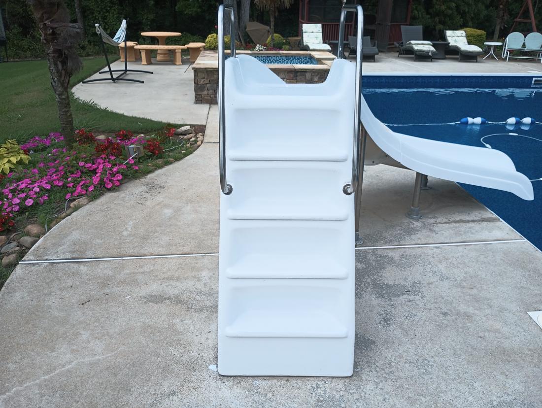Slide steps restored, smooth white finish