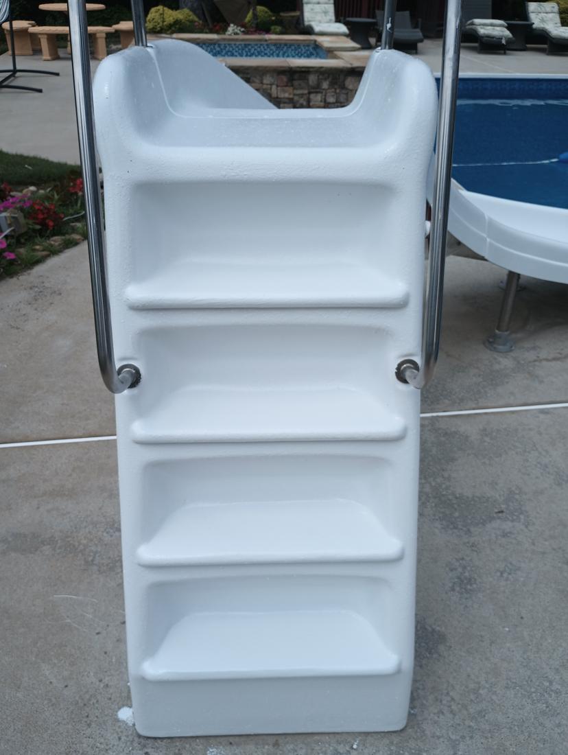 The same steps resurfaced with a smooth white finish
