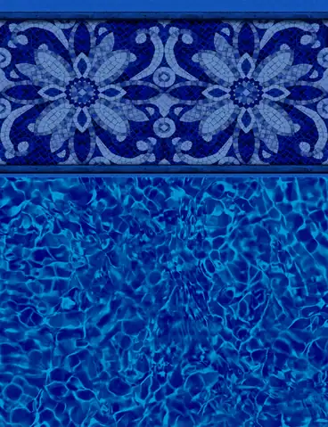 Sea Blossom Tile Blue Pointe Floor vinyl pool liner pattern swatch