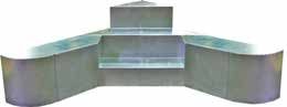 Corner steel step with benches
