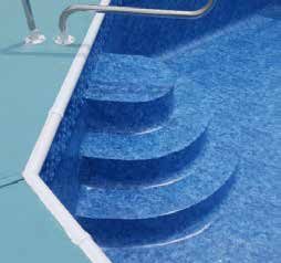 Finished vinyl covered steps in a pool