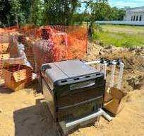 Pool heater set on a new equipment pad